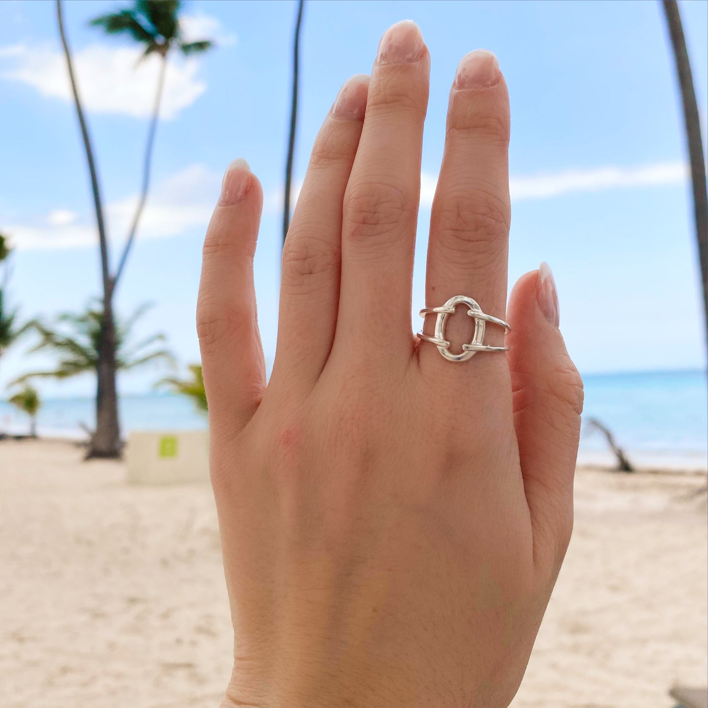 Bague noeud cercle épais en argent sterling 925 | Anneaux de pouce pour femme