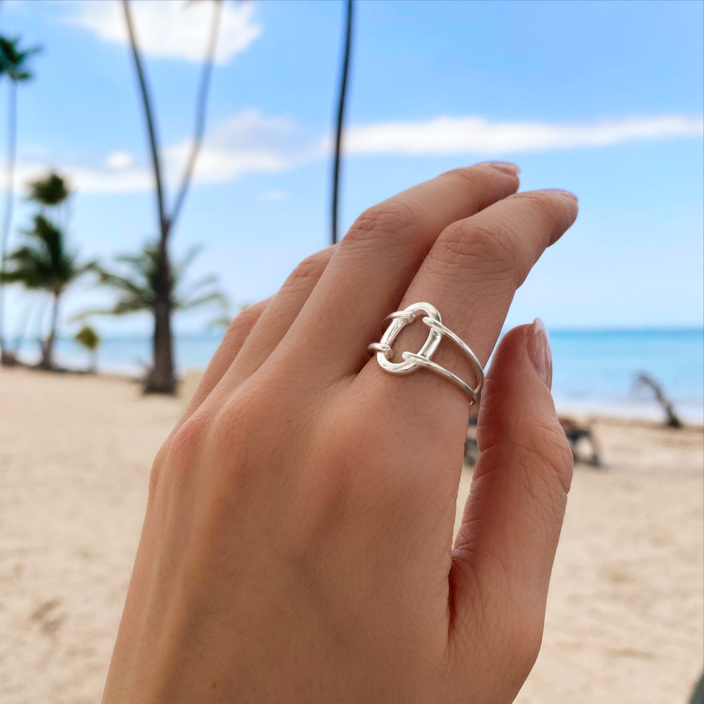 Bague noeud cercle épais en argent sterling 925 | Anneaux de pouce pour femme