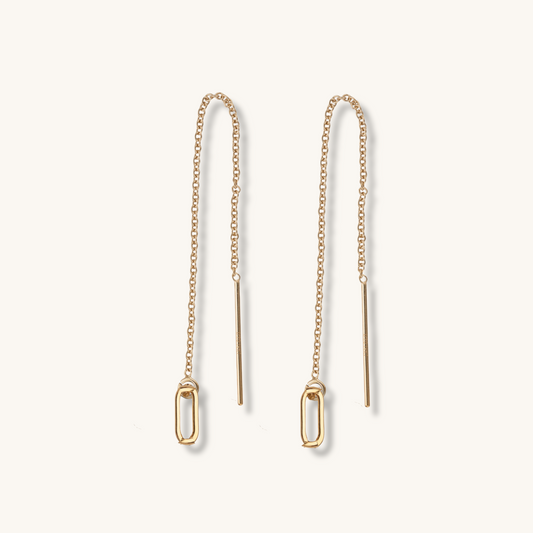 Long Threader Chain Earrings in 14k Gold Filled