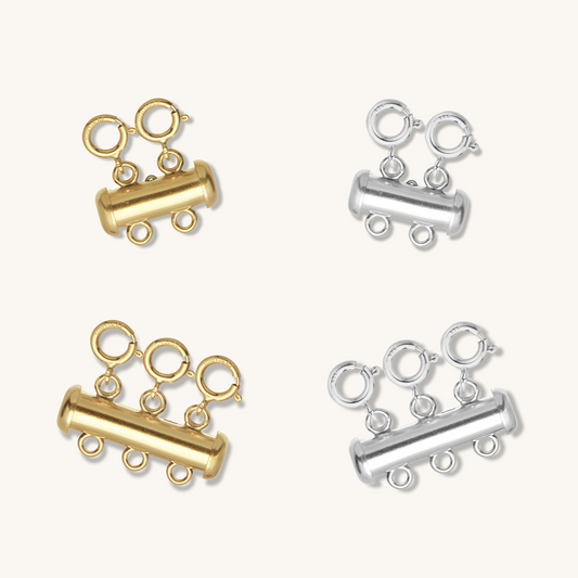 Tube Slide Clasp stamped Gold Filled or Sterling silver ∙ Fit Necklace Clasp ∙ Reduce Chain Tangling ∙ Stop from turning around