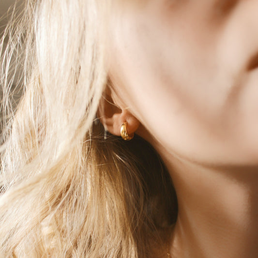 14k gold hoops earrings in 12mm
