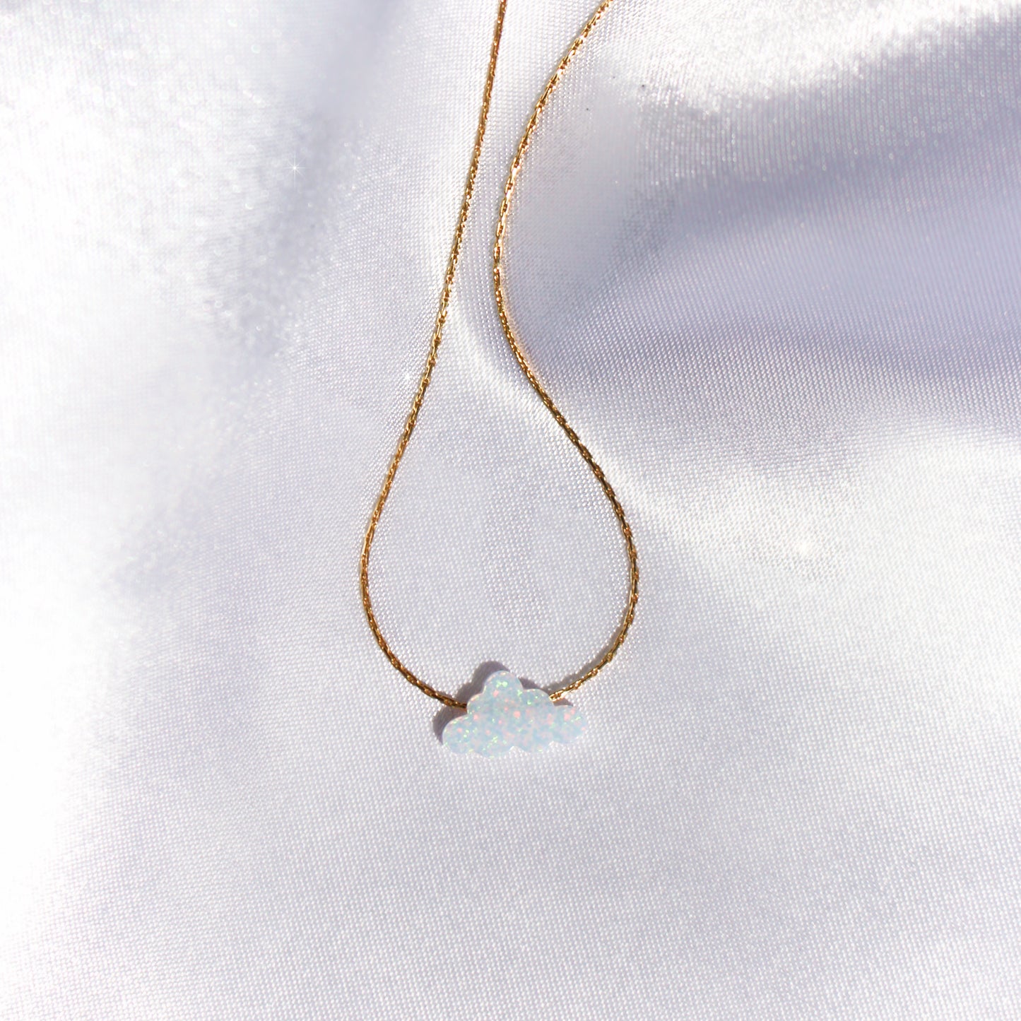 DREAMER - Cloud Opal Necklace ∙ White Opal Necklace ∙ Gold Filled Or Sterling Silver Necklace ∙ Fire Opal necklace