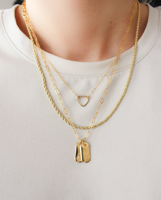 14k Gold Filled Mini Heart Wire Necklace