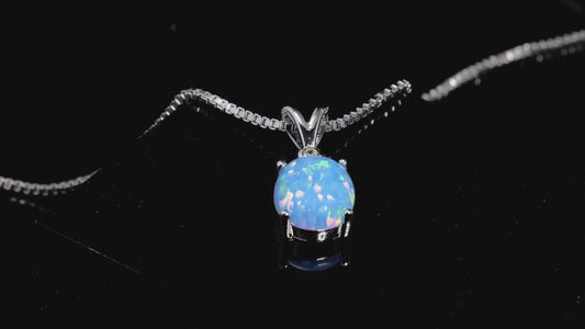 Collier Opal en véritable argent sterling 925 et placage rhodium | Collier pendentif goutte d'opale blanche