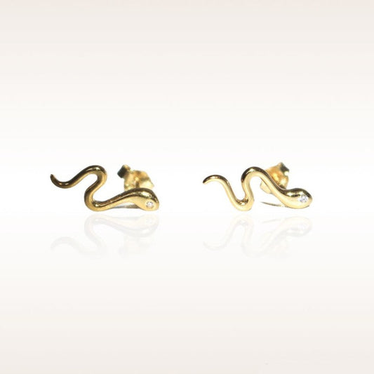 Mini Silver Snake Sterling 925 | Gold | earrings Clous and fleas in the ear | Minimalist snake stud