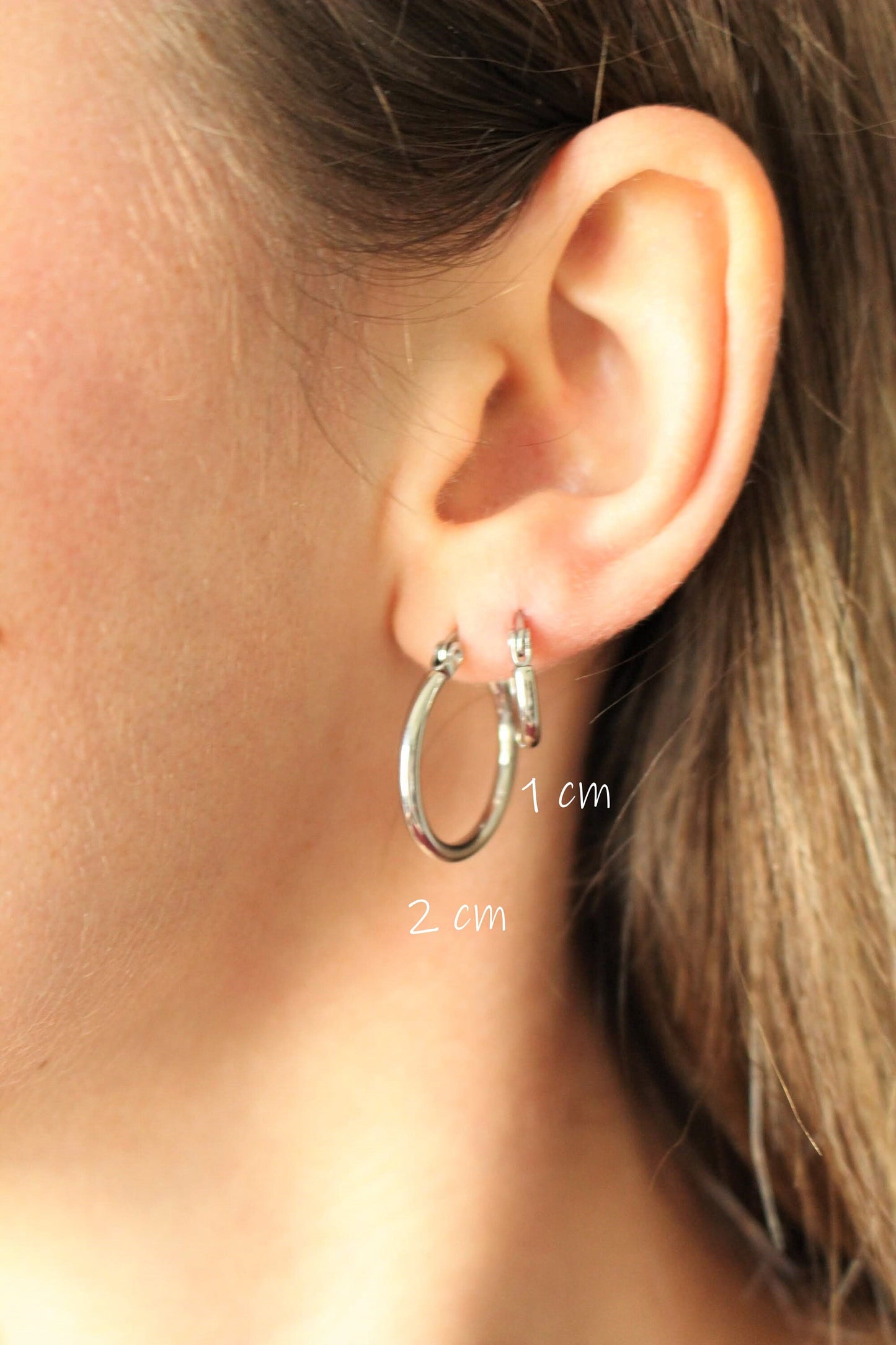 Plusieurs tailles de boucles d'oreilles en acier inoxydable | Petites créoles en argent | boucles d'oreilles femme ronde max créoles cercle bijoux argent