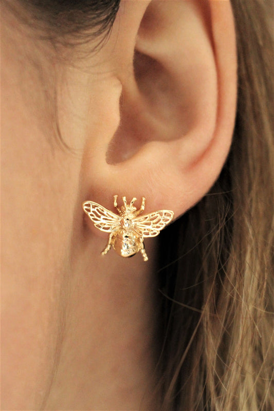 Bee Stud Earrings in 14K Gold Filled
