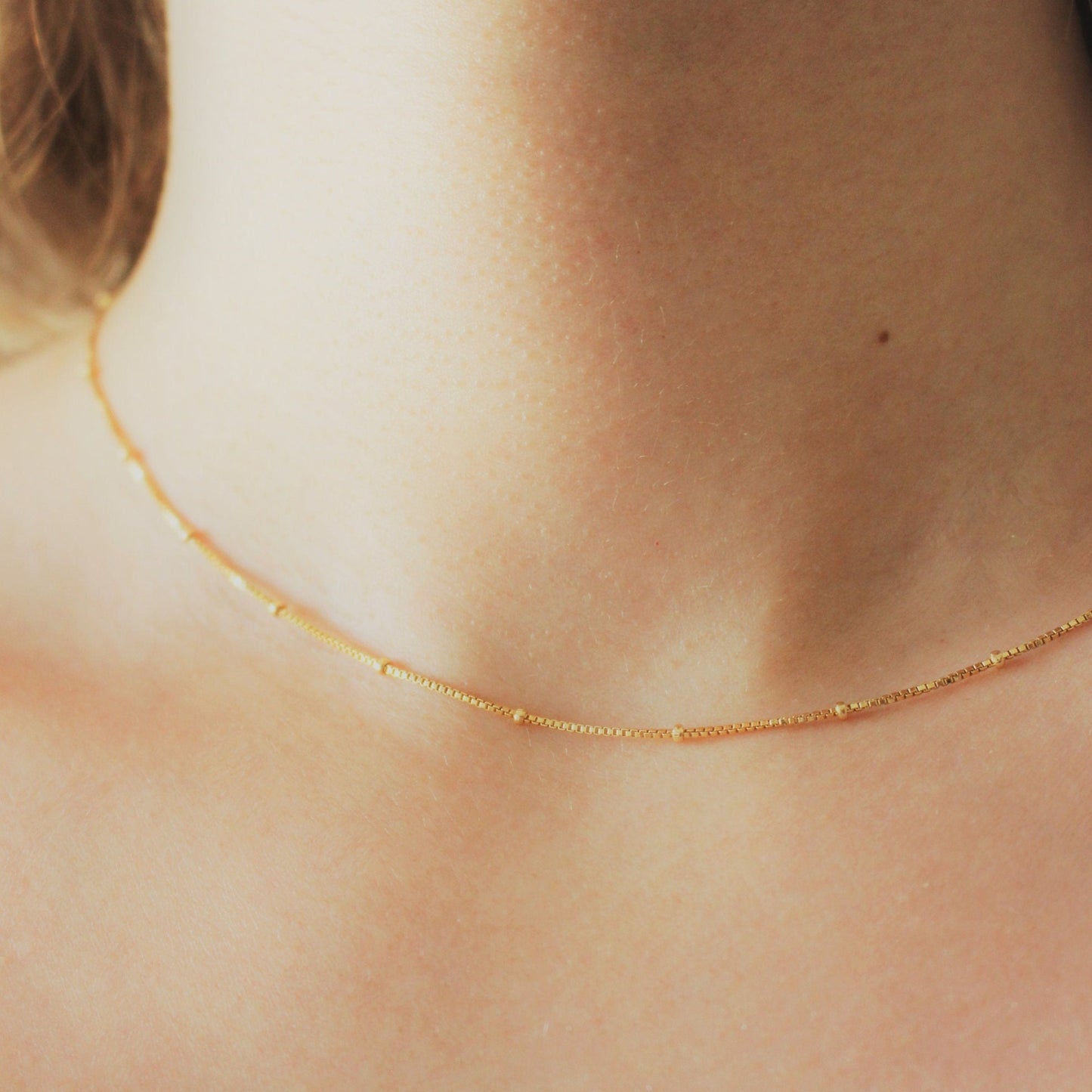 Collier 14K Or Rempli · Chaîne en or 14k  · Collier ras de cou tous les jours · Choker minimaliste simple demoiselle d'honneur & mariage