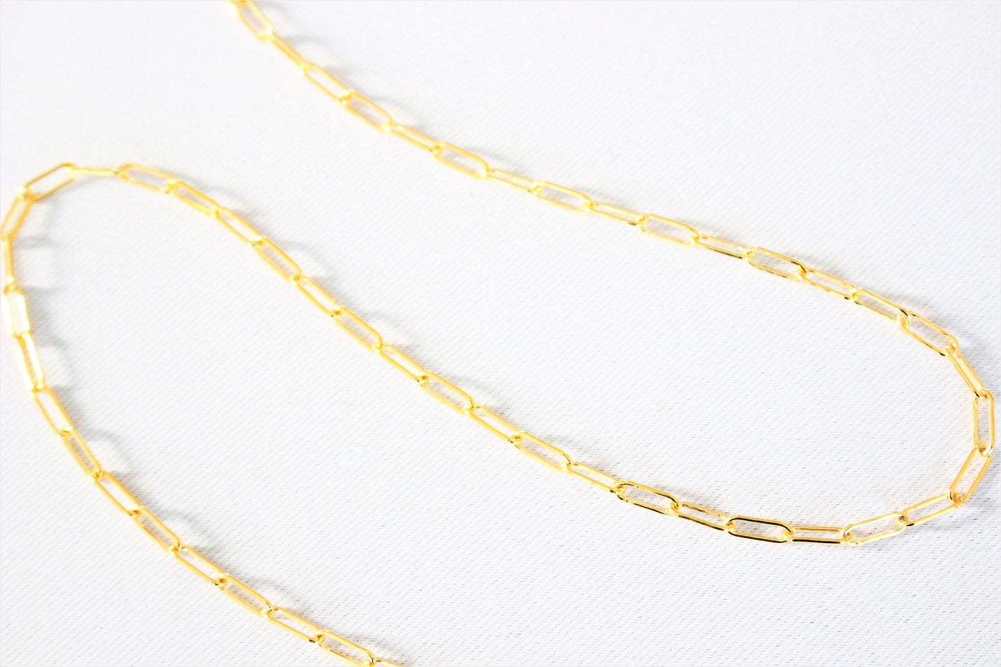 14k gold filled necklace ∙ Paperclip chain ∙ 3*8.8 mm ∙ 14k gold necklace ∙ Rectangle link chain ∙ Waterproof ∙ Choker necklace ∙ Bridesmaid