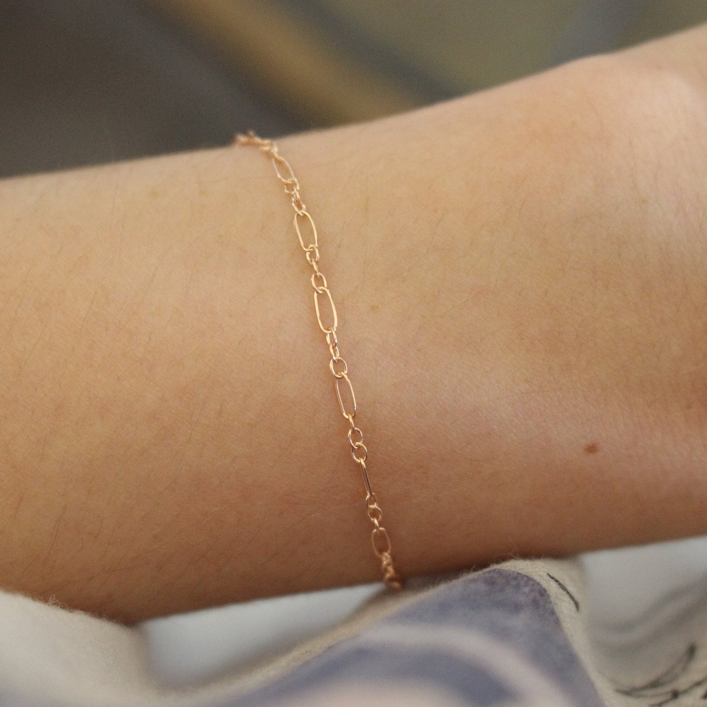 Bracelets Minimalistes en Or ROSE Rempli 14k  ∙ Chaînes Paperclip, Mailles, Cable, Serpentin ∙ Cadeau demoiselles d'honneurs