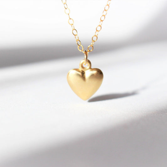 Fine 14k gold fill heart love necklace