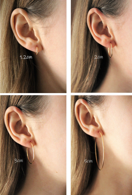 14kt gold filled hoops earrings | Minimalist Creole earrings | 1 pair | Long lasting earrings tiny simple