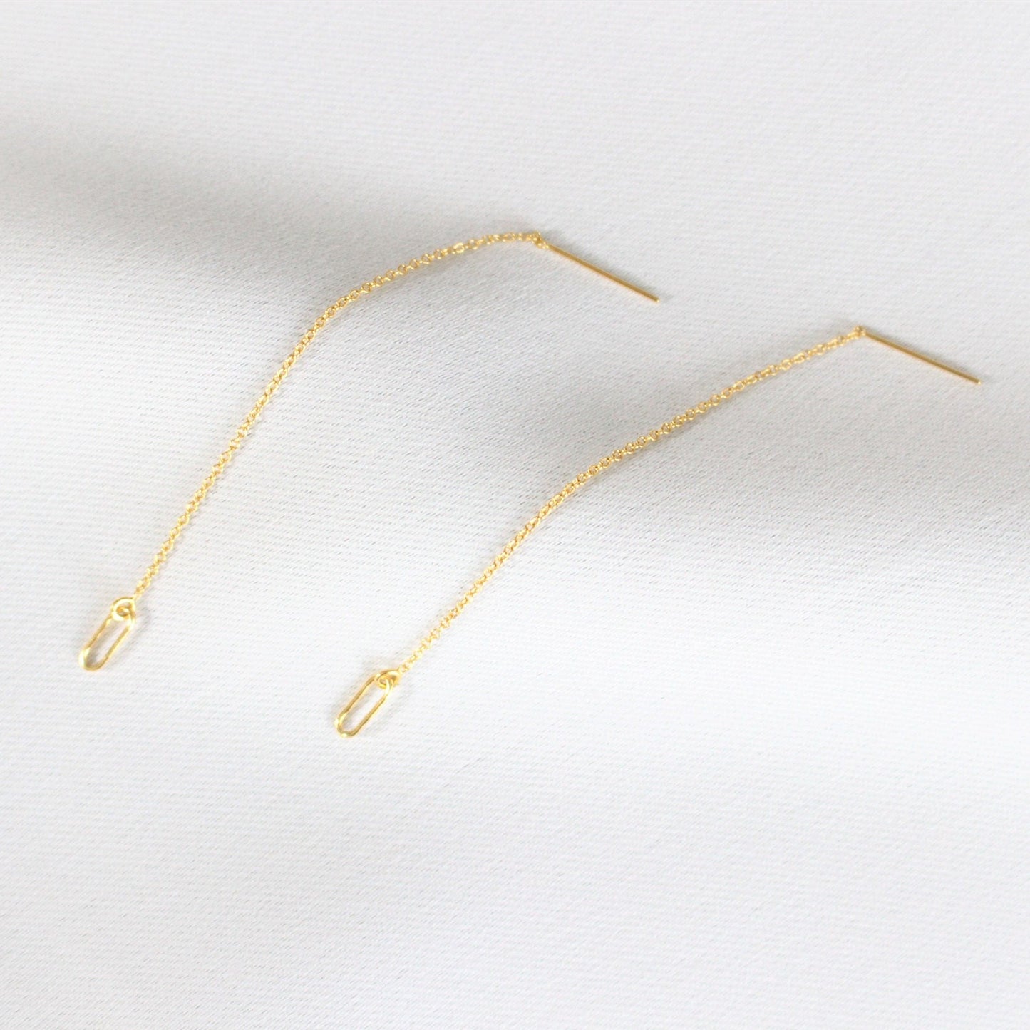 Long Threader Chain Earrings in 14k Gold Filled