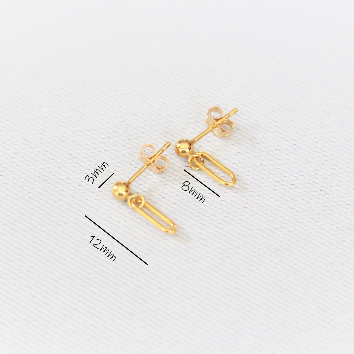 Genuine 14k Gold Filled Earrings ∙ Pendant rectangle rings stud ∙ Birthday Gift ∙ Minimalist jewel ∙ Bridesmaid gift ∙ Cute dainty