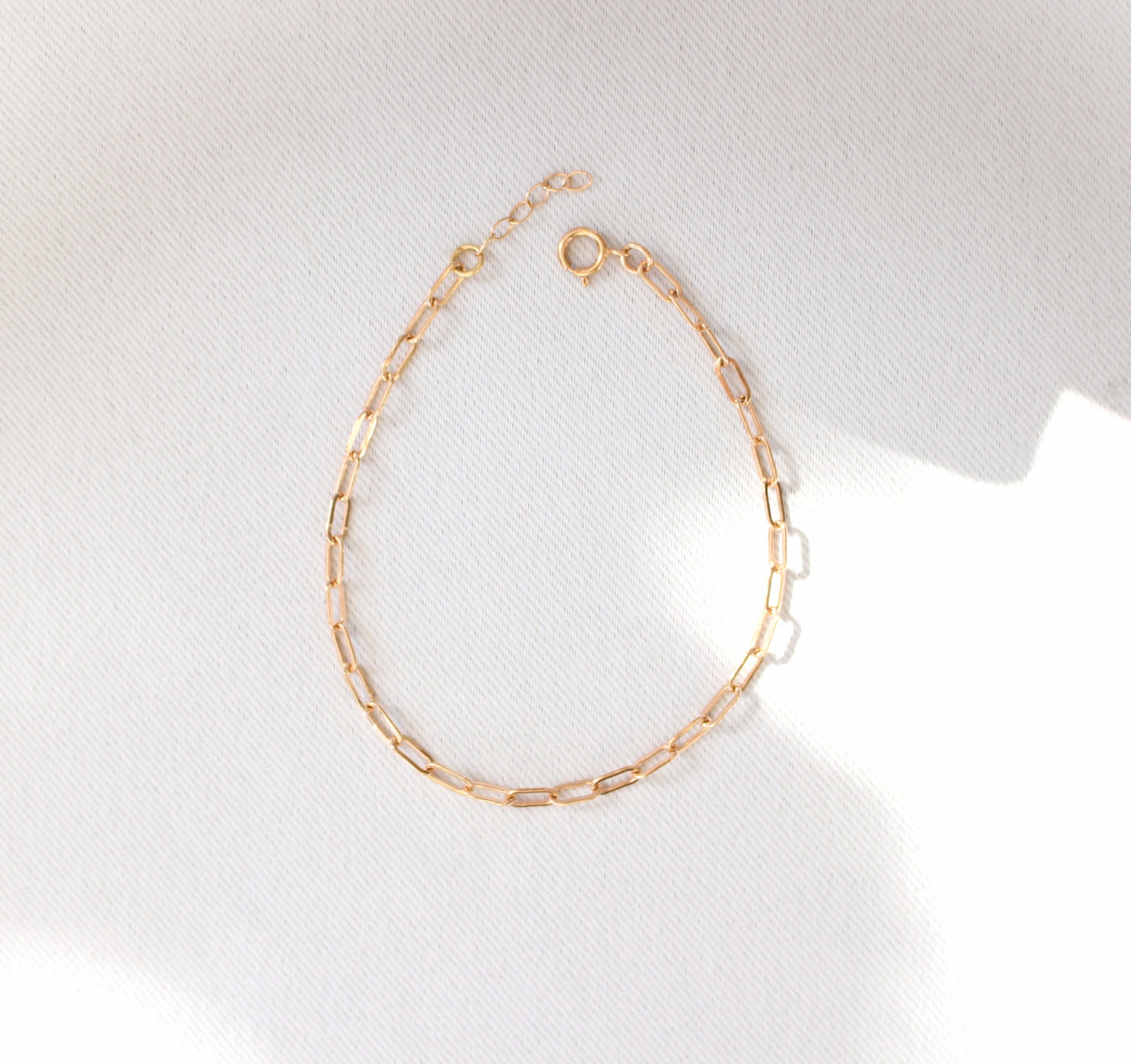 Bracelet trombone rempli d'or rose 14 carats ∙ Chaîne de trombone minimaliste en or rose