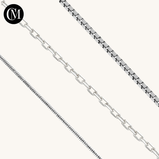 Genuine Italian 925 sterling silver chain ∙ 16 or 18 inches ∙ Short thin chain ∙ Dainty Minimalist jewelry ∙ Cable , Box or Snake chain