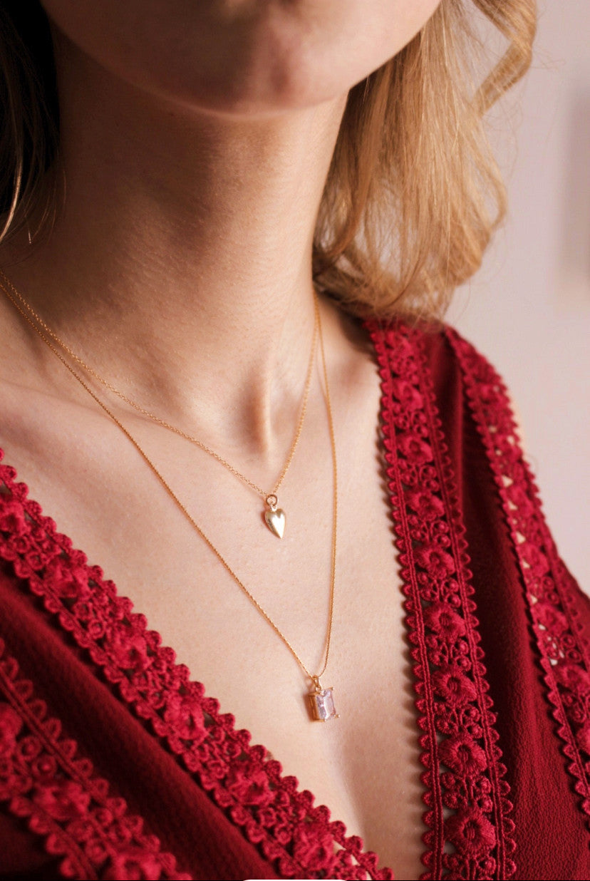 Fine 14k gold fill heart love necklace