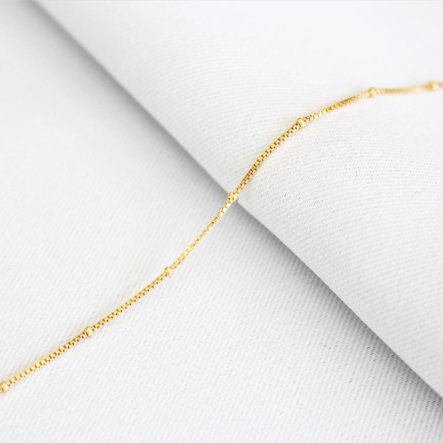 14k gold filled Satellite bracelet ∙ 14k Gold Fill Bracelet box and bead chain