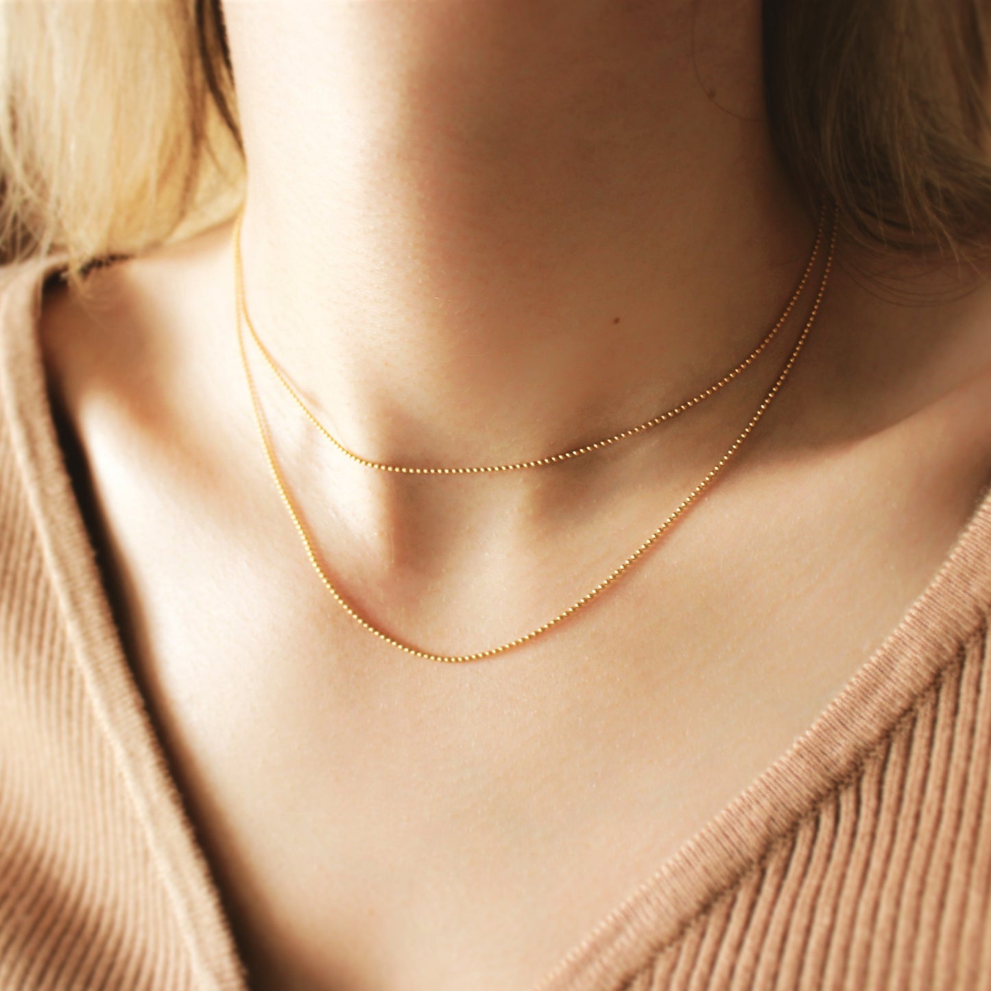 Collier 14K Or Rempli · Chaîne en or 14k  · Collier ras de cou tous les jours · Choker minimaliste simple demoiselle d'honneur & mariage