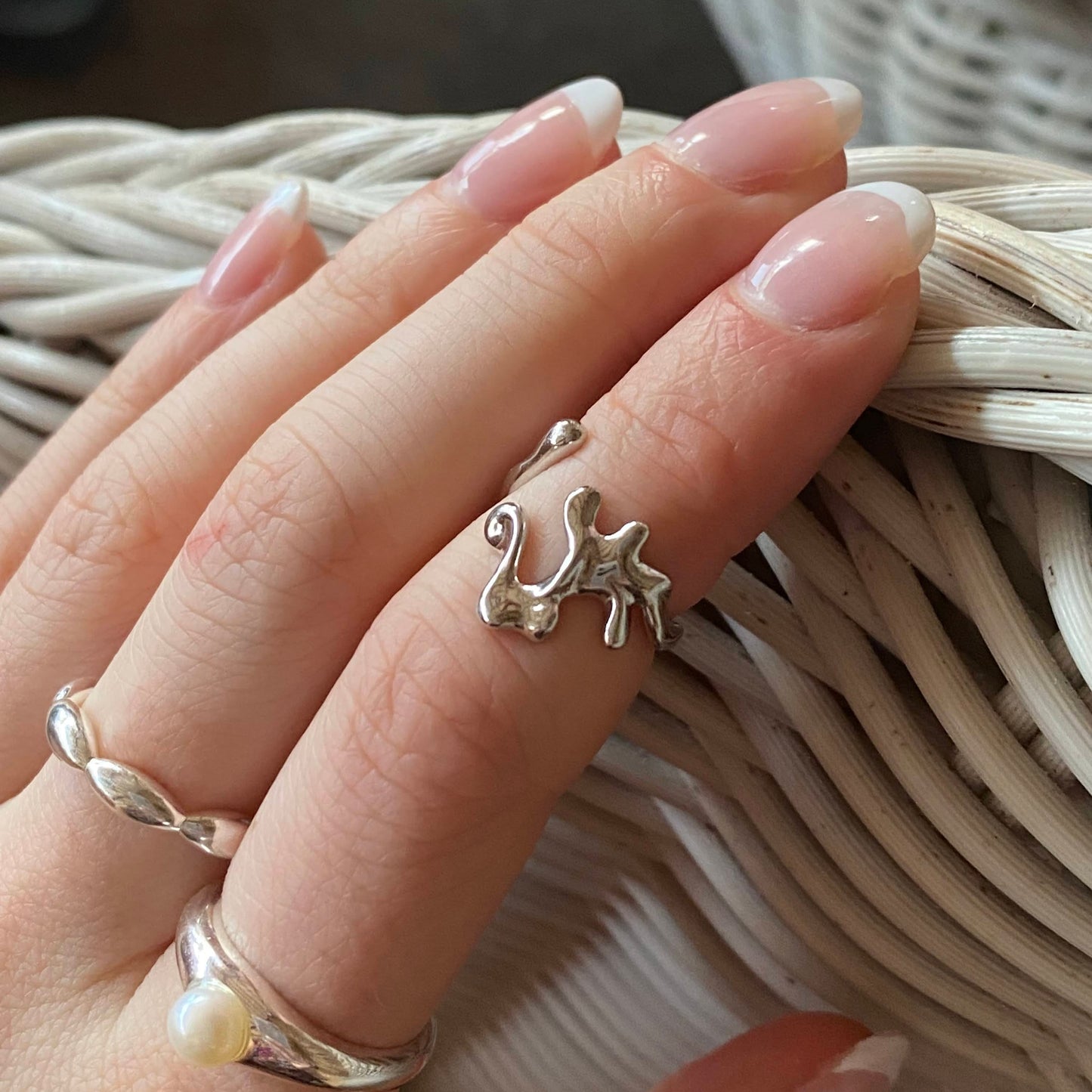 Water Element Ring in 925 Sterling Silver · Knuckle Ring