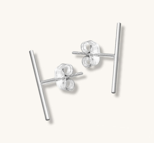 GROWTH - 925 Sterling Silver Bar Post ∙ Studs Earrings