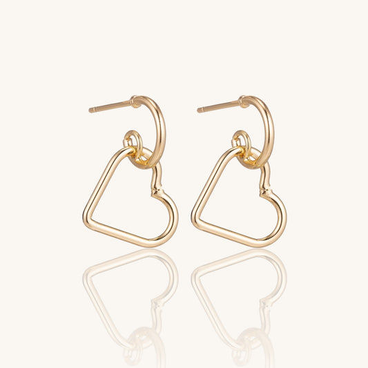 LUV - Heart Earrings Dipped in 18kt Gold