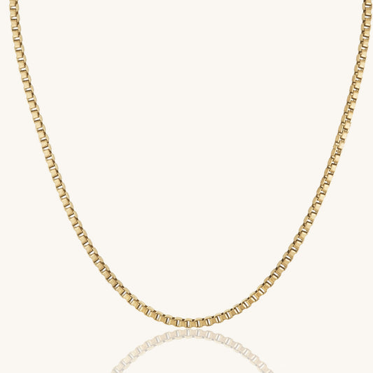 14k Gold Filled Box Chain Dainty Necklace ∙ 1mm