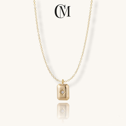 Médaillon de collier étoile rempli d'or 14 carats | Pendentif médaille étoile | Bijoux célestes de qualité minimaliste